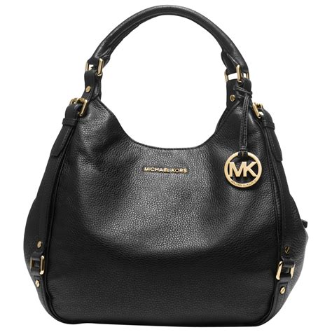 large michael kors black leather shoulder bag|Michael Kors slouchy shoulder bag.